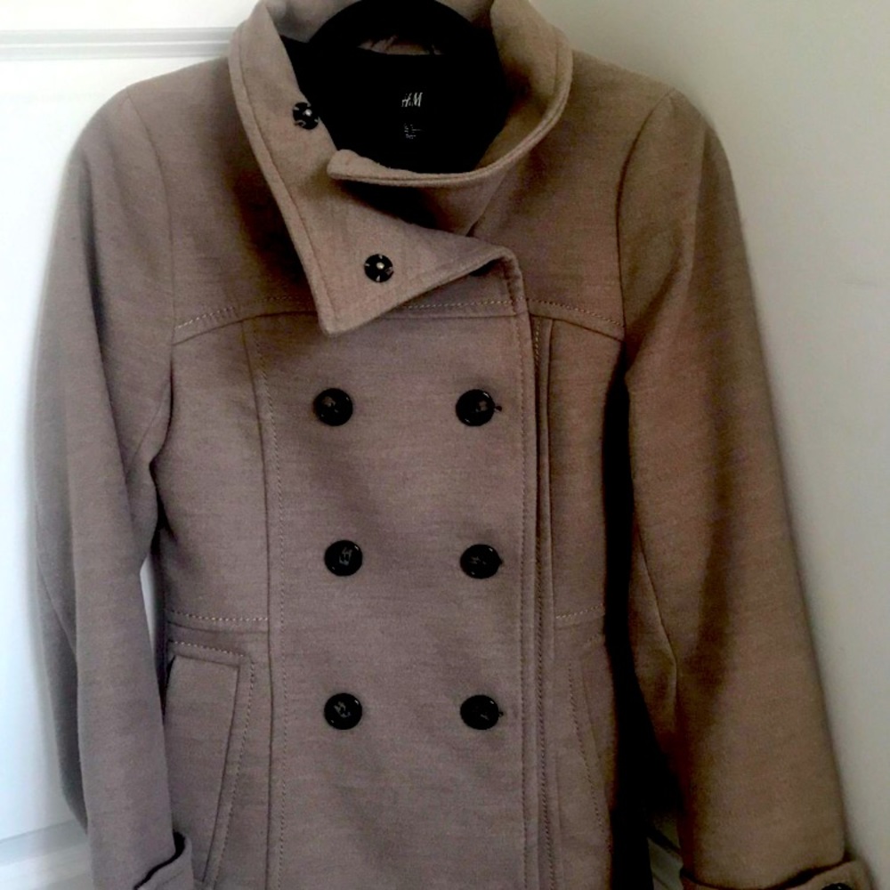 NWOT H & M Beige Peacoat